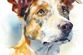 paint dog, cats, whatever pet portrait with watercolor