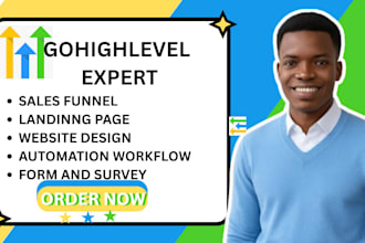 create gohighlevel website, automation funnel, survey and form