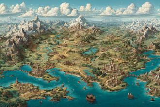 make a fantasy map illustrations for your project