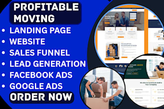design moving landing page trucking website cargo sales funnel freight leads