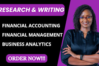 help with financial accounting, financial management and business analytics
