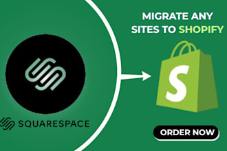 migrate your squarespace to shopify store with products, SEO and design