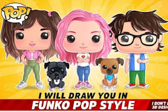 design 3d cute character funko pop model 3d sculpting, for 3d printing
