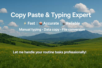 do accurate copy paste and fast typing jobs professionally