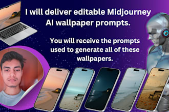 deliver editable midjourney ai wallpaper prompts