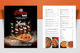 creative and professional menu design