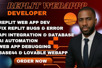 build replit web app fix replit bugs debug and integrate api on existing replit