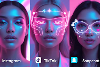 create stunning 3d ar filters and lenses for instagram tiktok snapchat in 24hrs