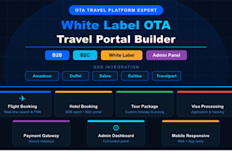 build a white label ota portal with flight hotel tour visa and gds integration