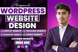 design wordpress logistics website, trucking website, cargo, transport website
