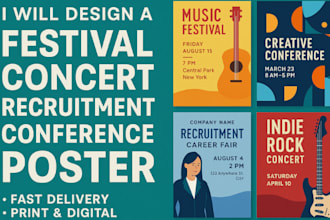 design a festival, concert, recruitment or conference poster