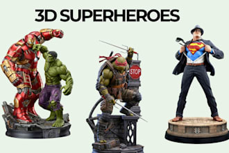 create custom superhero and collectible 3d figures for printing