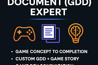 write game design document gdd game story writing with game consultation