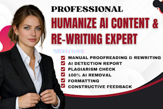 proofread and edit rewrite polish ai content humanize ai content book editor