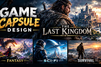 design a steam capsule design for game and marketing banner