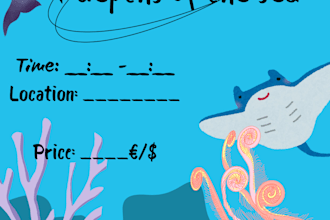 volantino personalizzato a tema marino
