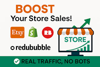 promote your etsy, shopify, or redbubble store for more sales and traffic
