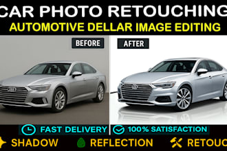 car photo editing service, background remove, retouch and color correction