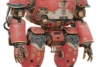 create anime style mecha robot illustrations