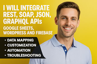 integrate rest, soap, json, graphql API with google sheets, wordpress, firebase
