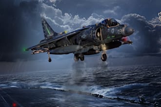 create realistic digital illustrations of military aircraft