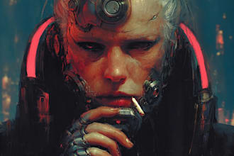 design stunning sci fi, cyberpunk, portrait art