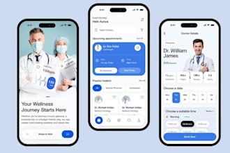 develop ai doctor app, pharmacy app, appointment booking app, health app
