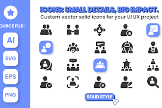 do a custom solid icon vector design