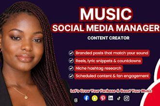 music social media manager, artist manager, music release marketing, branding