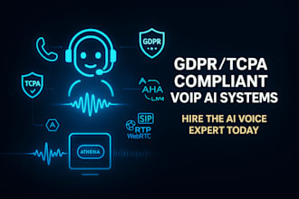 develop gdpr tcpa compliant ai voip assistant, telephony system, rtp webrtc sdr