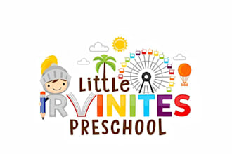 do modern childcare, education kids, and children logo