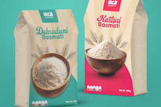 bag design like rice, wheat, pouch, chips