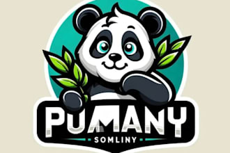 design modern gorgeous panda mascot logo