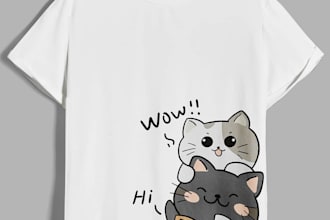 draw custom t shirt design in cartoon style for your tshirt