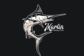 design incredible marlin fish logo with unlimited revision