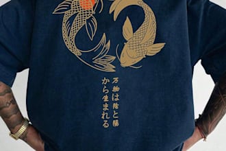 create custom illustration design for your merch t shirt