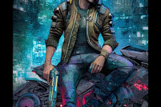 create cyberpunk character art