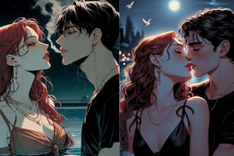 draw nsfw mafia fantasy romance, dark romance nsfw romance character cover book