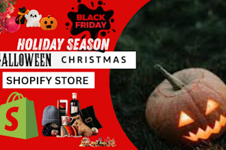 design halloween black friday shopify store christmas dropshipping website
