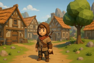 create low poly stylized model for you