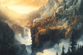 paint fantasy landscape illustrations