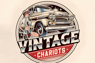 do modern vintage automotive auto detailing  auto repair logo