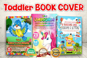 do creative toddler book cover paperback design ebook cover for amazon kdp 24hr