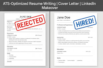 craft ats optimized resumes, cover letters and linkedin makeovers