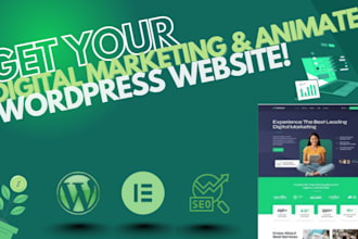 create 3d animated digital marketing  wordpress website