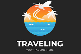 do a premium travel logo design for your brand