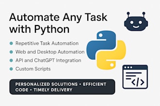 develop custom python automation scripts, bots and API integrations