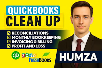 do quickbooks bookkeeping, cleanup and monthly bookkeeping