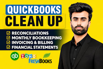 do quickbooks bookkeeping, cleanup and monthly bookkeeping