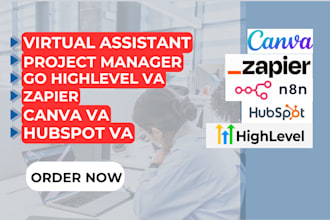 canva zapier ghl go high level hubspot automation virtual assistant va
